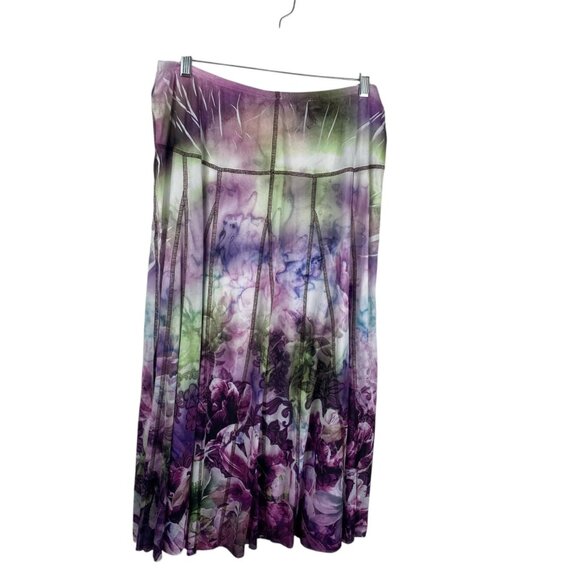 One World Women's Flowy Forest Fairy Whimsy Festival Pull On Skirt Multicolor L - Picture 2 of 9